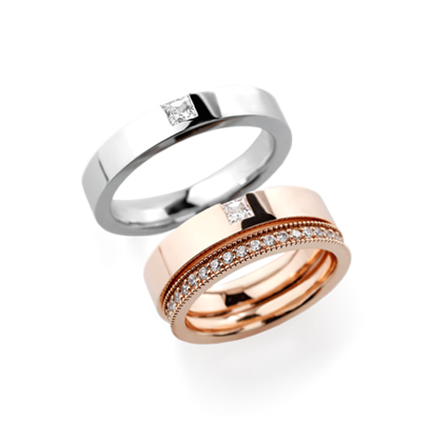 [아폴로CR]프린세스다이아몬드 결혼예물 커플링 